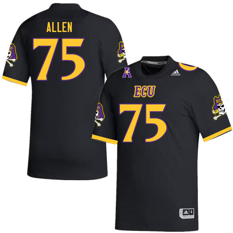 Men #75 Omari Allen ECU Pirates 2023 College Football Jerseys Stitched-Black